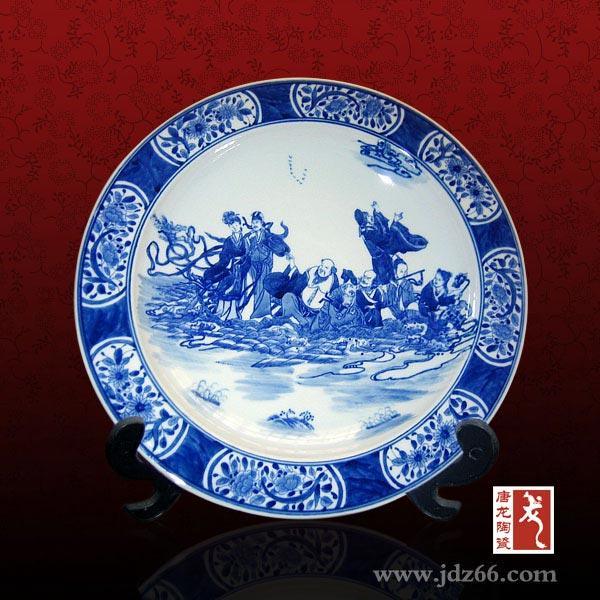 景德镇青花瓷大菜盘，特色陶瓷餐盘，青花菜盘价格